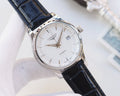 Longines Silver Blue White Dial Leather Strap Watch